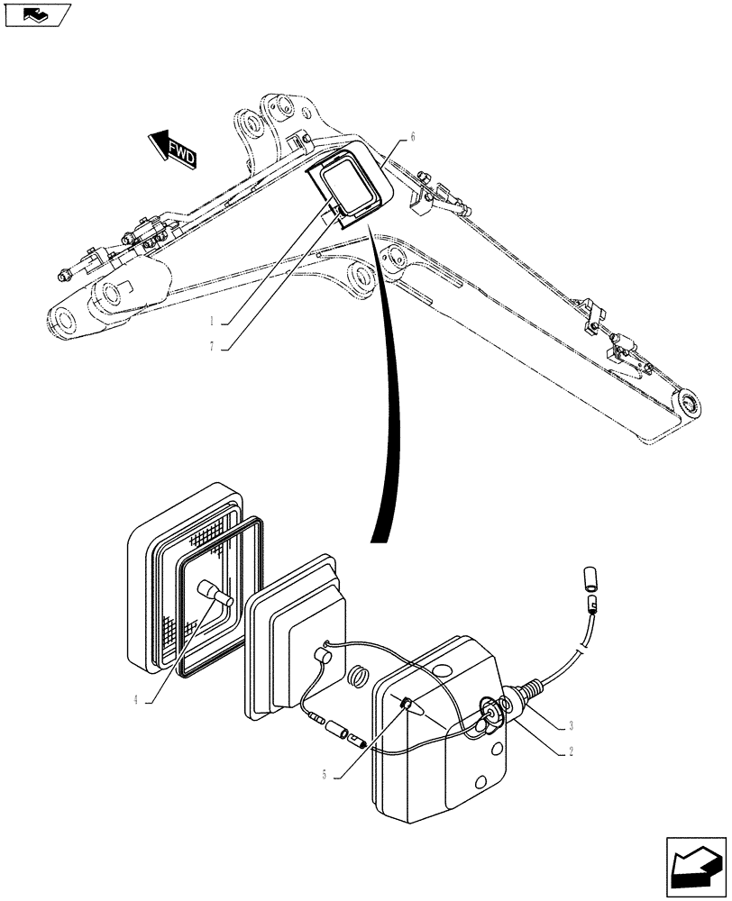 Схема запчастей Case CX27B ASN - (55.404.04) - LIGHT INSTALL (BOOM) (55) - ELECTRICAL SYSTEMS