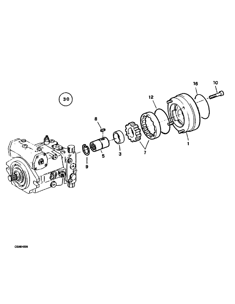 Схема запчастей Case 221B - (8-39A) - HIGH PRESSURE PUMP - PUMP, 121B DAH1216844- / 221B DAH2216859- (08) - HYDRAULICS