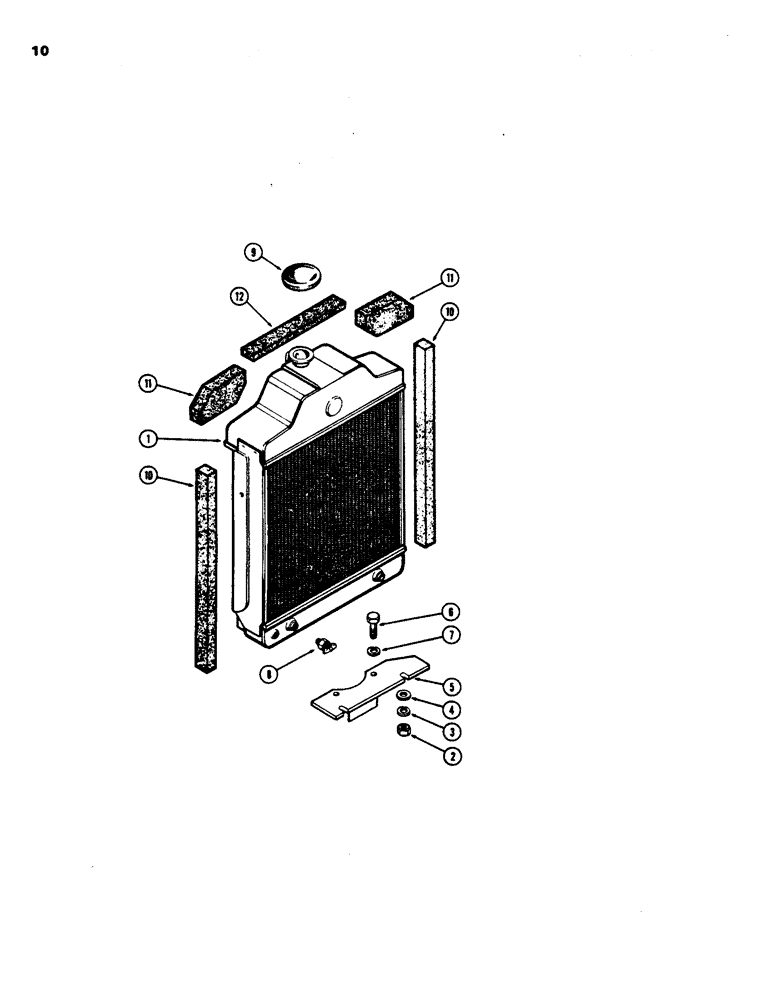 Схема запчастей Case 480B - (010) - RADIATOR, (188) DIESEL ENGINE 