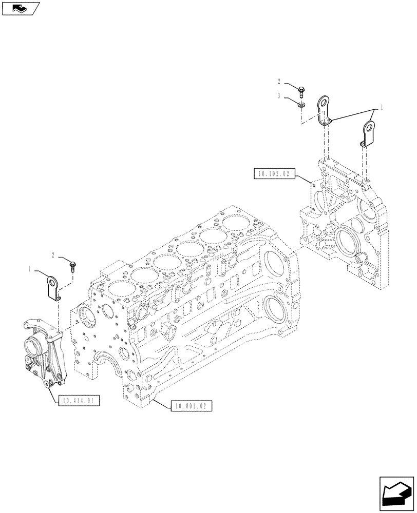 Схема запчастей Case F4DFE613B A004 - (10.400.07) - HOOKS - ENGINE (10) - ENGINE