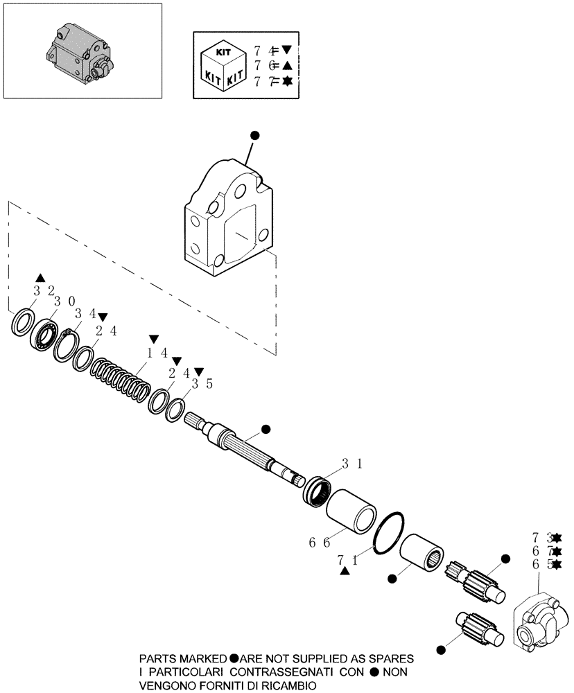 Схема запчастей Case CX16B - (1.030[04]) - HYDRAULIC PUMP - COMPONENTS (35) - HYDRAULIC SYSTEMS