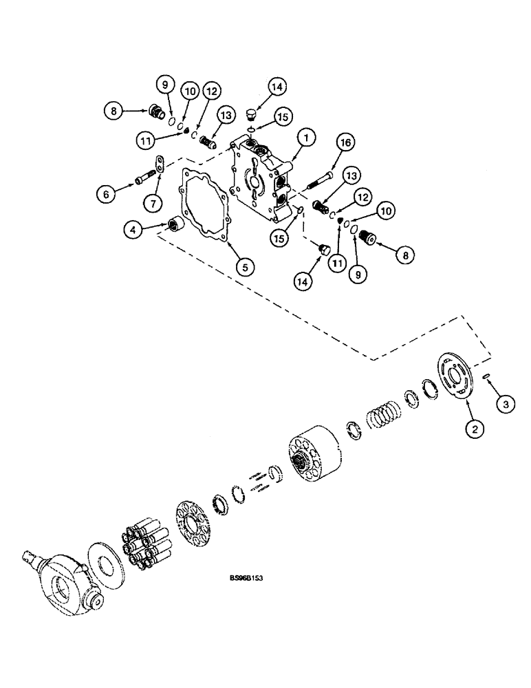 Схема запчастей Case 1825B - (6-30) - PUMP ASSEMBLY, TANDEM, REAR DRIVE, EUROPE (06) - POWER TRAIN