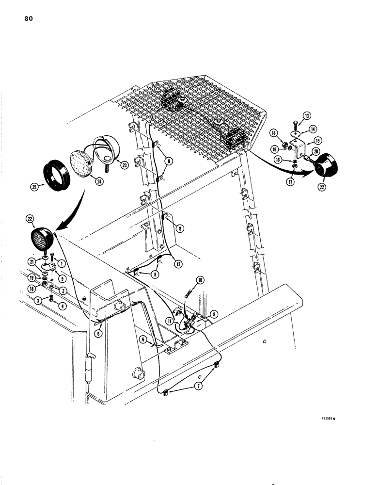 Схема запчастей Case 1830 - (080) - LIGHTS (55) - ELECTRICAL SYSTEMS