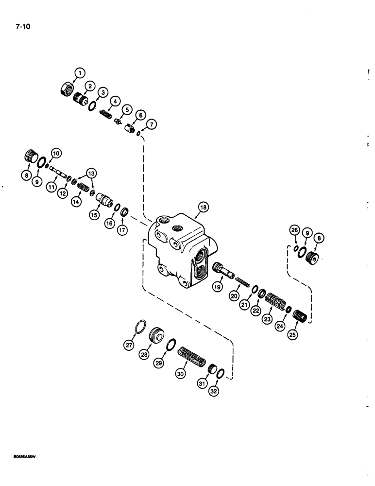 Схема запчастей Case 680L - (7-10) - BRAKE VALVE (07) - BRAKES