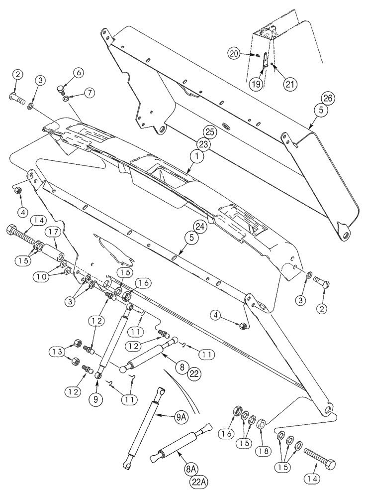 Схема запчастей Case 85XT - (09-22) - HOOD WITHOUT SOUNDPROOFING North America (09) - CHASSIS