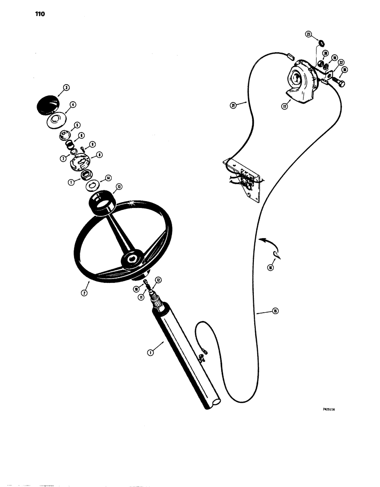 Схема запчастей Case 680E - (110) - ELECTRIC HORN (55) - ELECTRICAL SYSTEMS