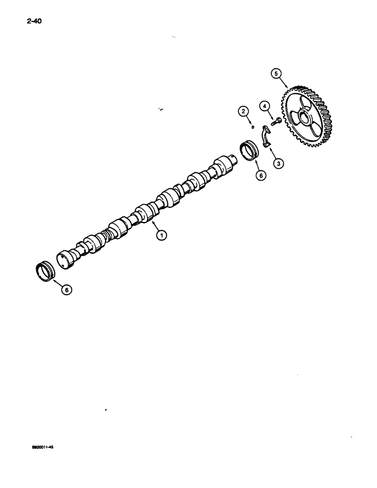 Схема запчастей Case 1187C - (2-40) - CAMSHAFT, 6T-830 ENGINE (02) - ENGINE