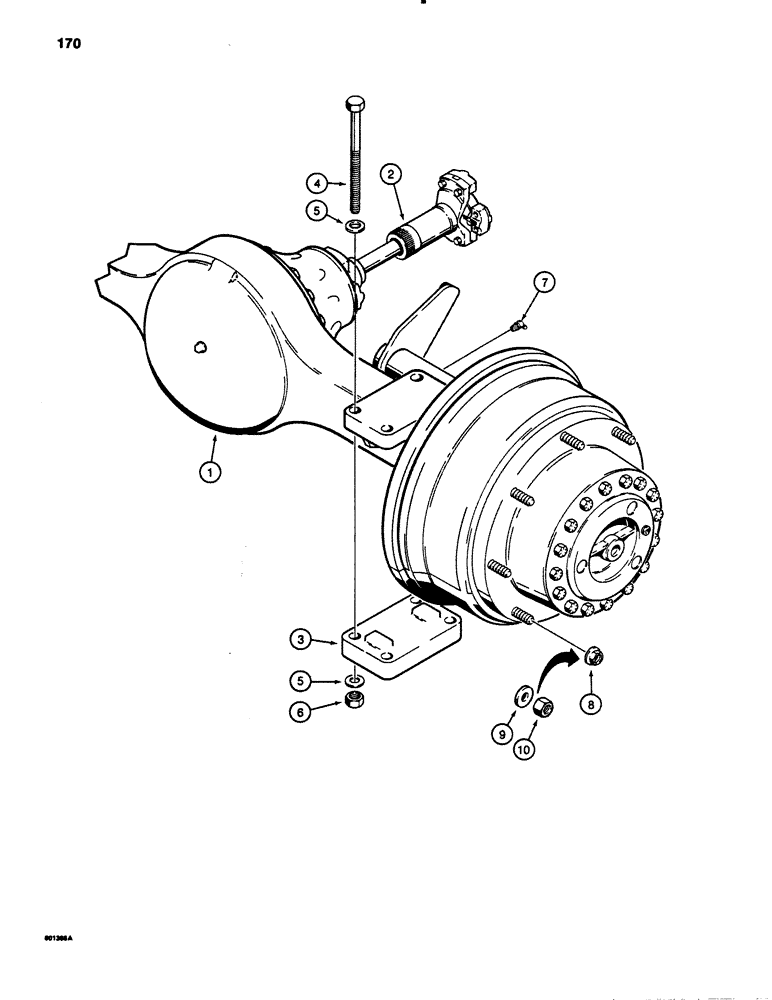 Схема запчастей Case 780B - (170) - REAR DRIVE AXLE MOUNTING PARTS (06) - POWER TRAIN