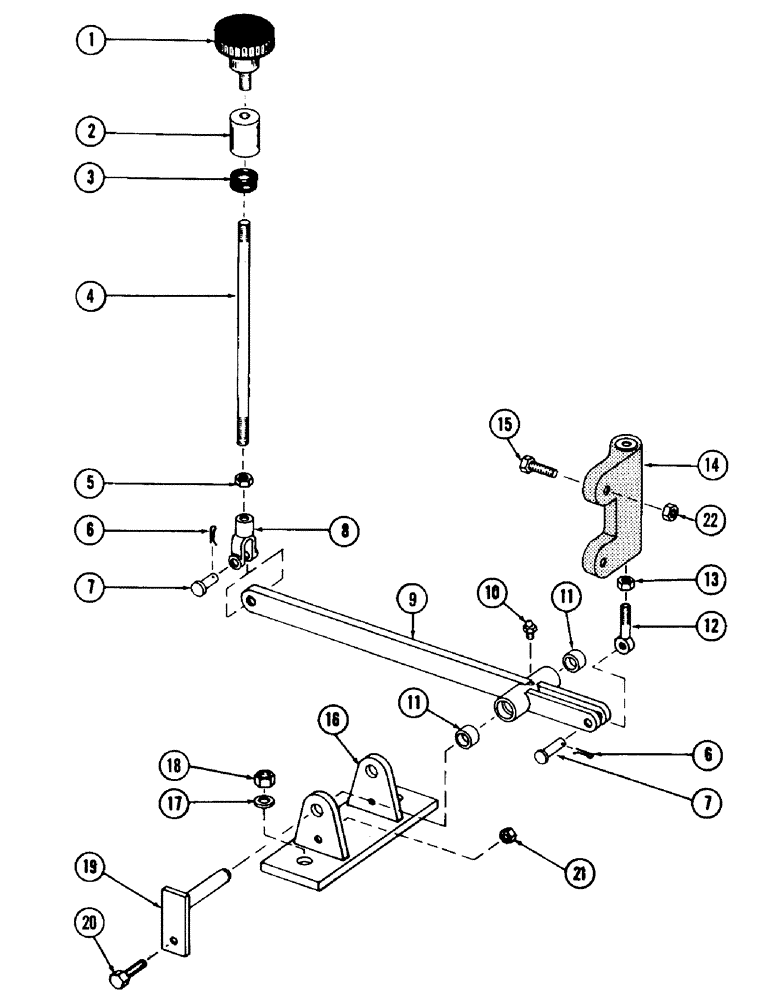 Схема запчастей Case 980 - (108) - TRACK BRAKE VALVE CONTROL AND LINKAGE (04) - UNDERCARRIAGE