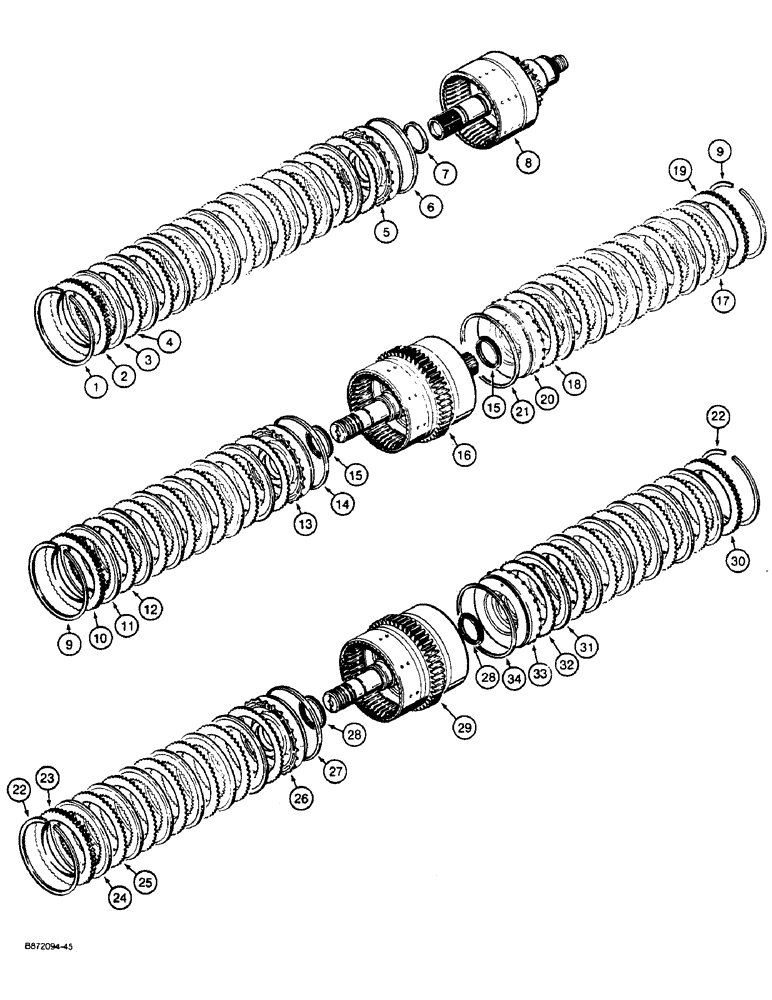 Схема запчастей Case W36 - (6-188) - TRANSMISSION ASSEMBLY, CLUTCHES (06) - POWER TRAIN