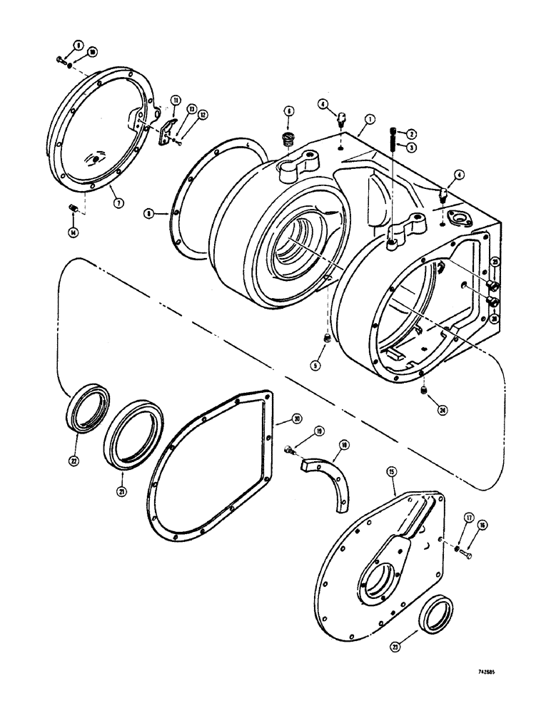 Схема запчастей Case 825 - (276) - GEARMATIC WINCH, HOUSING ASSEMBLY (05) - UPPERSTRUCTURE CHASSIS