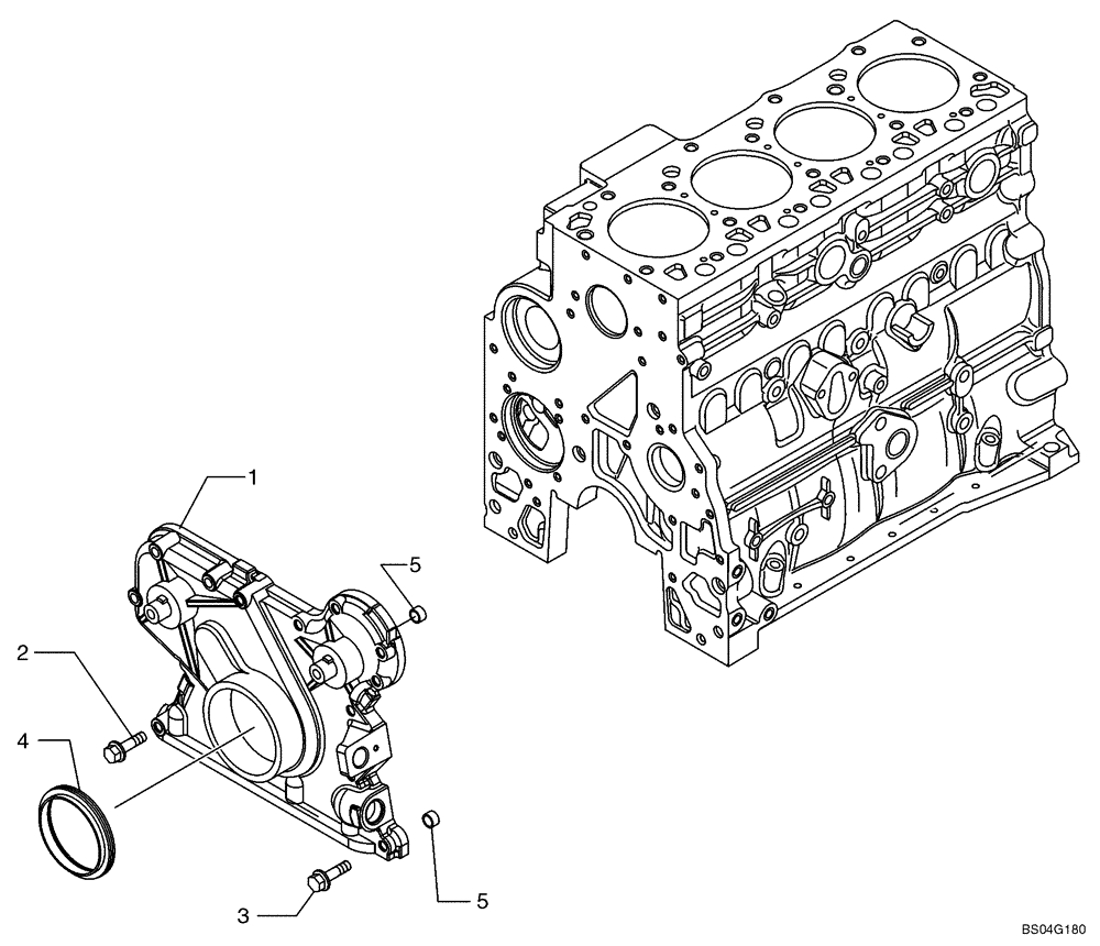 Схема запчастей Case 521D - (02-31) - FRONT GEAR COVER (02) - ENGINE