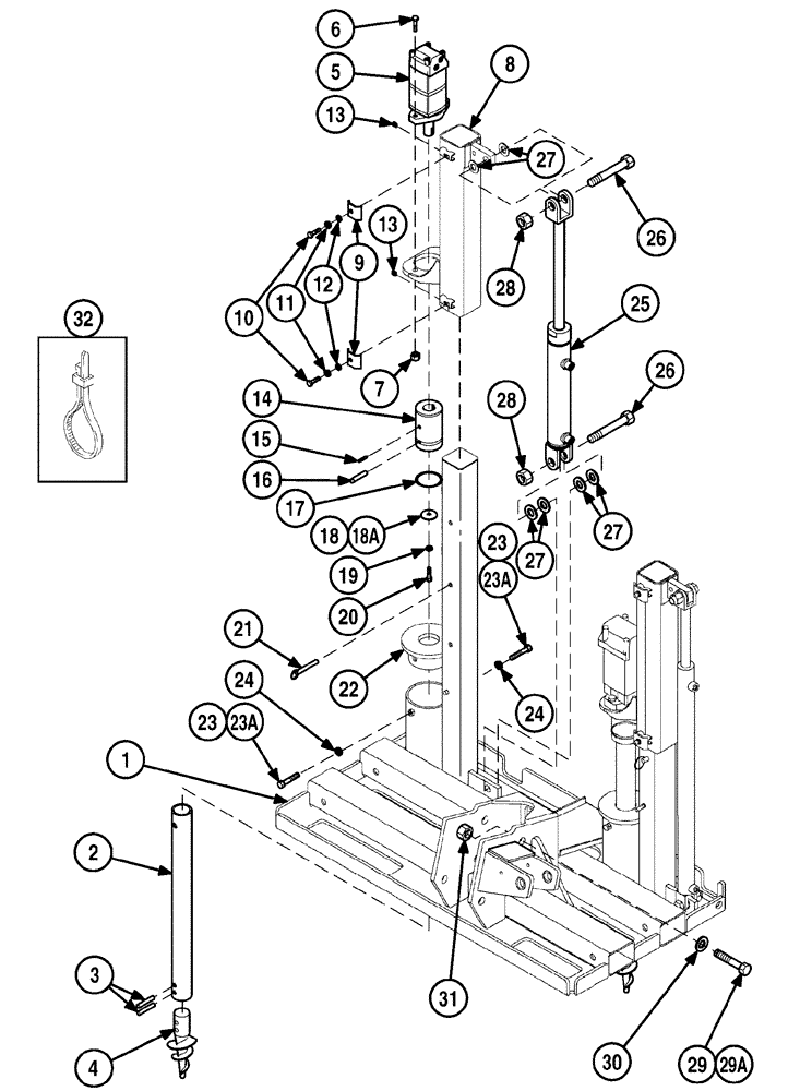 Схема запчастей Case 6010 - (09-10) - STAKEDOWN, POWER (89) - TOOLS