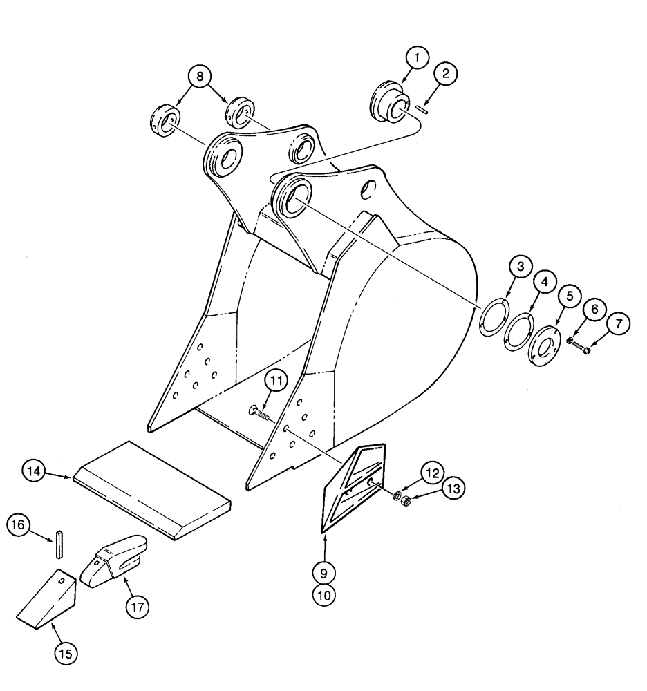 Схема запчастей Case 9060 - (9-58[2]) - CENTRAL FABRICATORS BUCKETS, HEAVY DUTY - HIGH CAPACITY (09) - CHASSIS/ATTACHMENTS