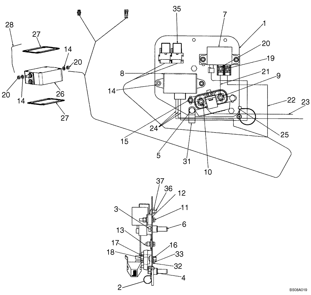 Схема запчастей Case 580M - (04-06A) - COLD START GRID HEATER (04) - ELECTRICAL SYSTEMS