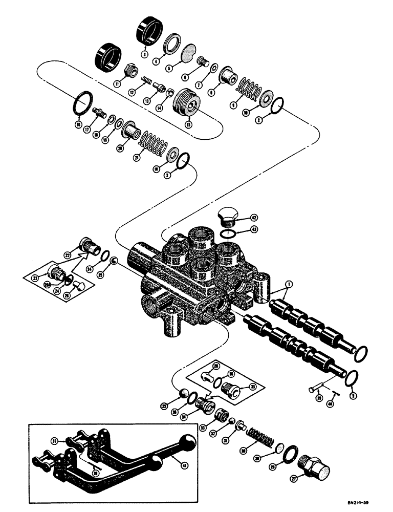 Схема запчастей Case 310E - (074) - D25450 HYDRAULIC CONTROL VALVE (07) - HYDRAULIC SYSTEM