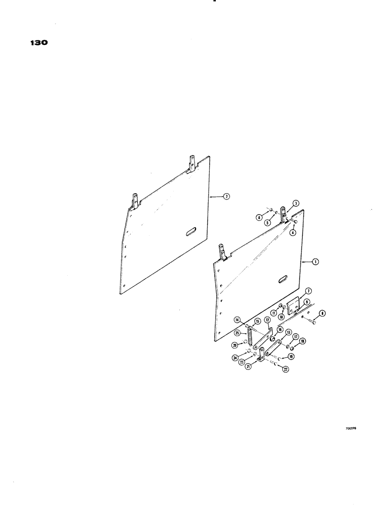 Схема запчастей Case 1150 - (130) - ENGINE SIDE SHIELDS, LOADER MODELS (05) - UPPERSTRUCTURE CHASSIS