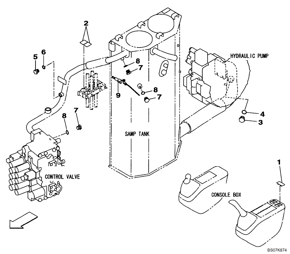 Схема запчастей Case CX225SR - (08-41) - PLUG (08) - HYDRAULICS