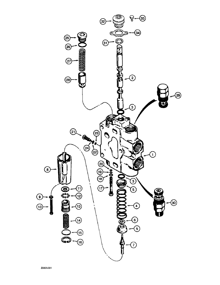 Схема запчастей Case 1155E - (8-120) - LOADER LIFT SECTION (08) - HYDRAULICS