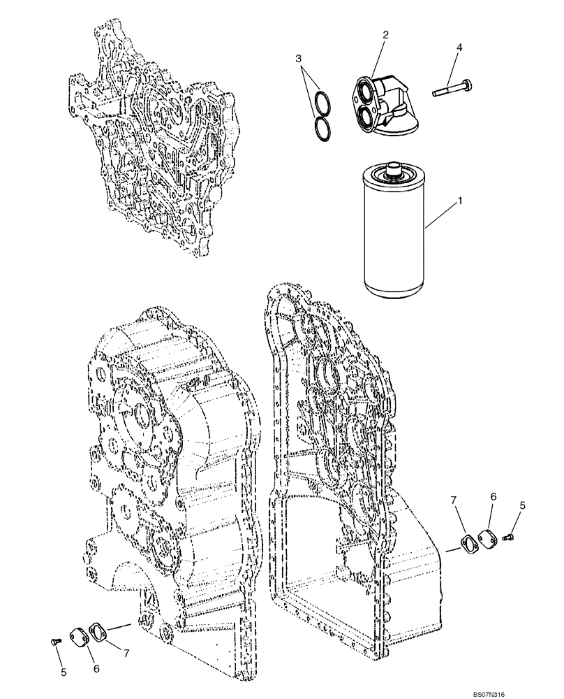 Схема запчастей Case 521E - (06-03) - TRANSMISSION - FILTER, OIL AND FILLER COVER (06) - POWER TRAIN