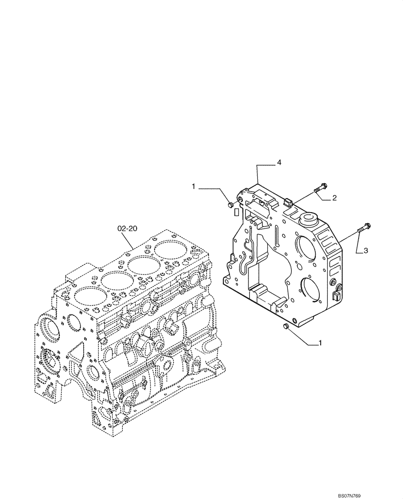 Схема запчастей Case 521E - (02-30) - GEAR COVER - REAR HOUSING (02) - ENGINE