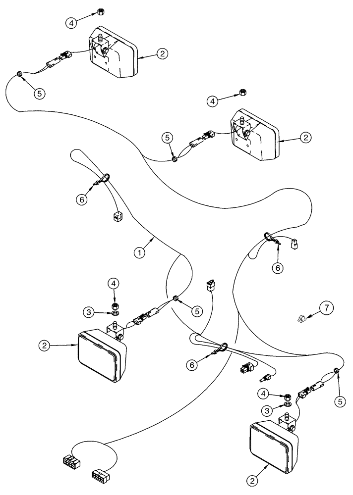 Схема запчастей Case 621D - (04-12) - HARNESS - CANOPY ROOF (04) - ELECTRICAL SYSTEMS