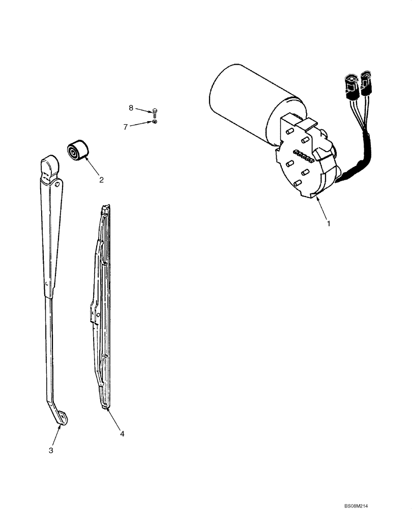 Схема запчастей Case 750H - (04-23) - WINDSHIELD WASHER - WIPER, FRONT (04) - ELECTRICAL SYSTEMS