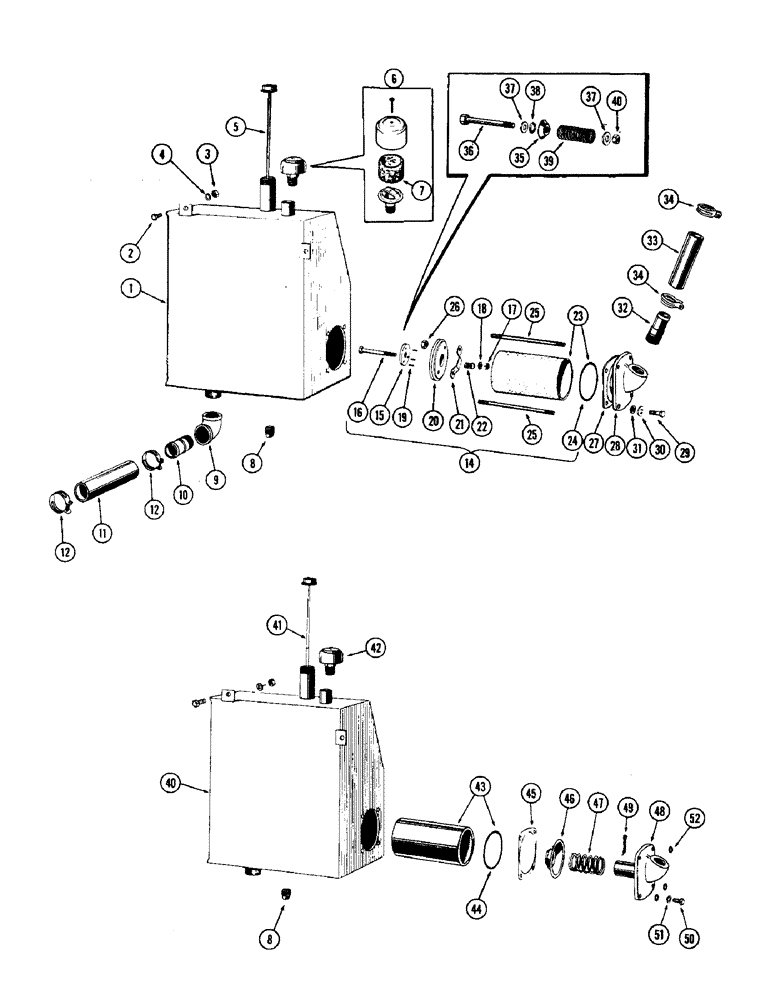 Схема запчастей Case W10 - (158) - HYDRAULIC OIL TANK, LATE MODELS (08) - HYDRAULICS