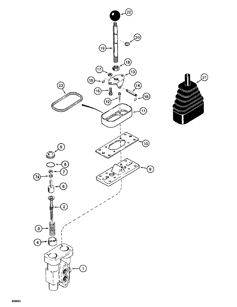 Схема запчастей Case 721B - (8-088) - AUXILIARY REMOTE CONTROL VALVE - L123917 (08) - HYDRAULICS