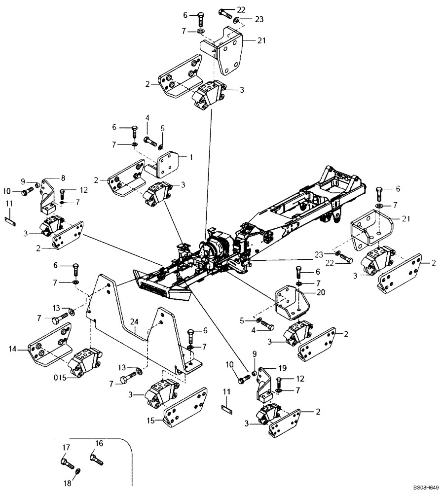 Схема запчастей Case 330B - (18A00010907[001]) - GEARBOX - MOUNTING (P.I.N. HHD0330BN7PG57000 AND AFTER) (84147060) (03) - Converter / Transmission