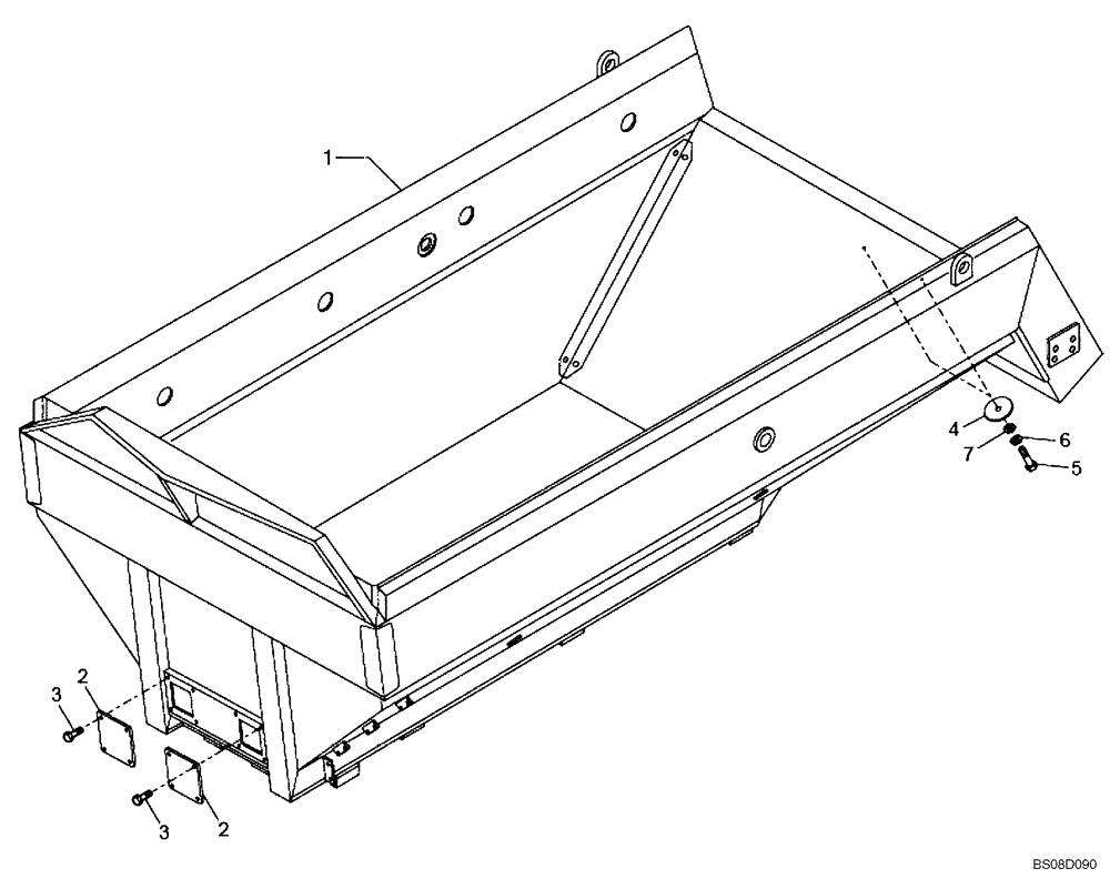 Схема запчастей Case 340B - (72A01010723[001]) - DUMP BODY, STANDARD W/SIDEBOARD EXTENSIONS (89500425434) (19) - OPTIONS