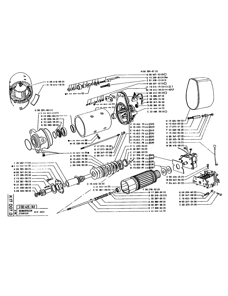 Схема запчастей Case 160CL - (264) - STARTER (06) - ELECTRICAL SYSTEMS