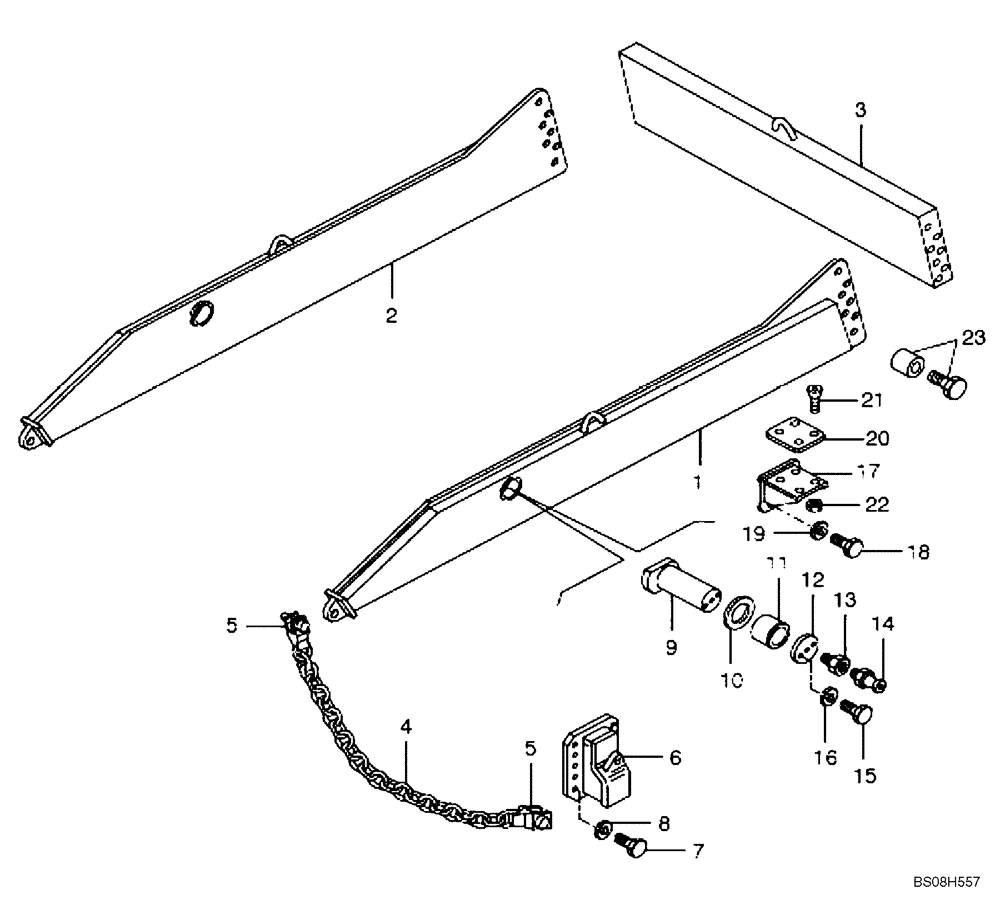 Схема запчастей Case 340B - (98A00020812[001]) - DIA KIT, TAILGATE (8998340864) (19) - OPTIONS