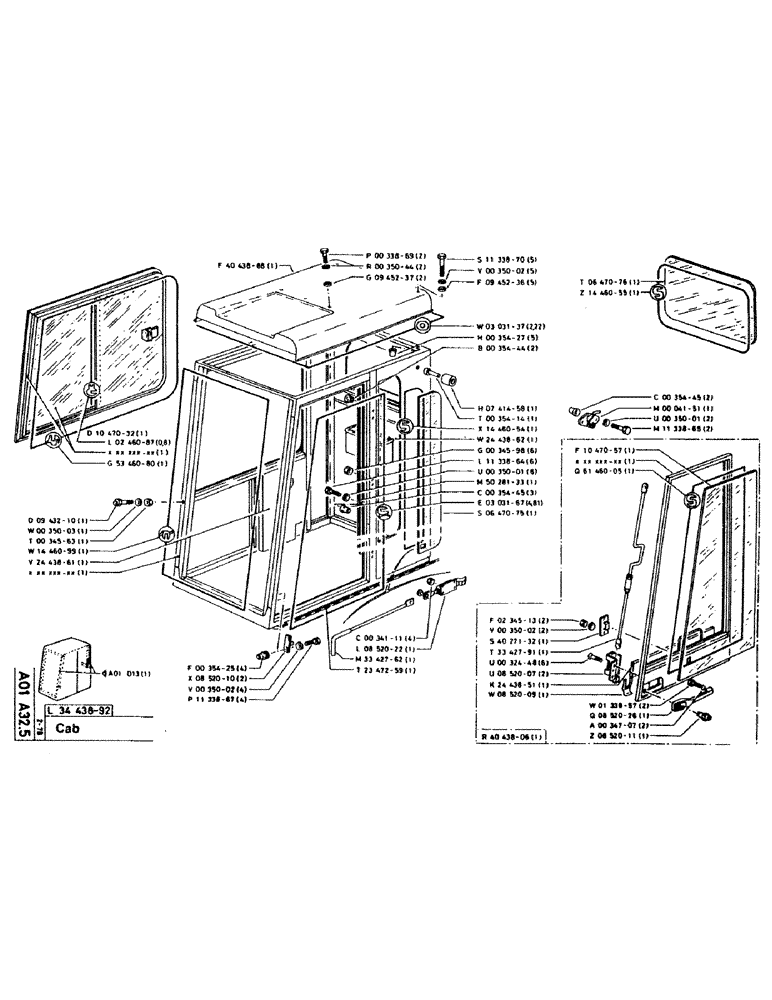 Схема запчастей Case 220CKS - (01D) - CAB (05) - UPPERSTRUCTURE CHASSIS