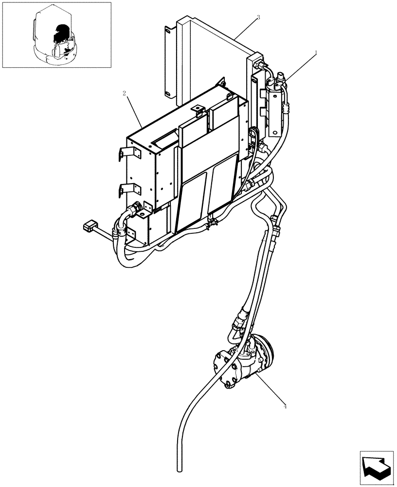 Схема запчастей Case CX31B - (783-01[1]) - COOLER ASSY (90) - PLATFORM, CAB, BODYWORK AND DECALS