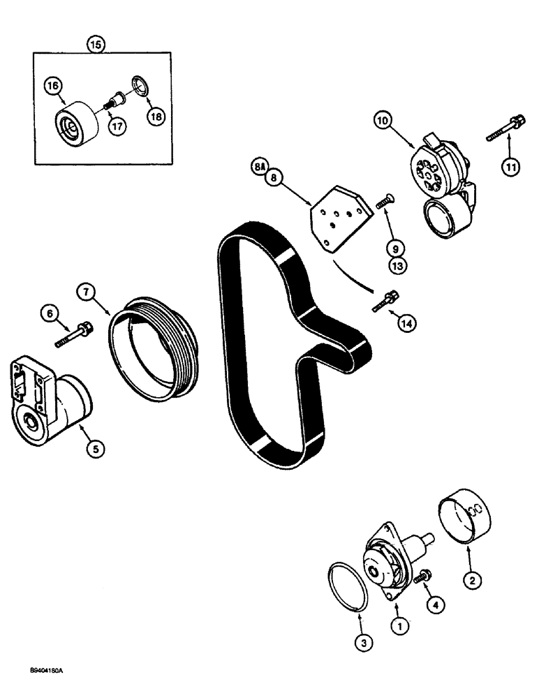 Схема запчастей Case 1088 - (2-26) - WATER PUMP SYSTEM, 6T-590 ENGINE (02) - ENGINE