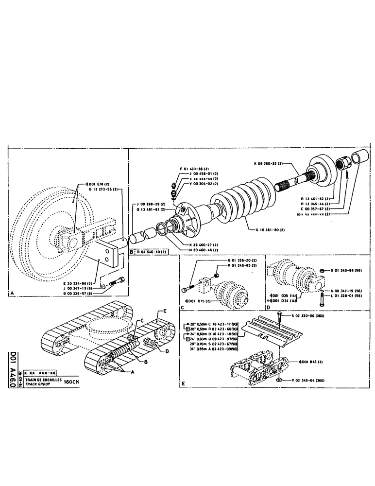 Схема запчастей Case 160CL - (085) - TRACK GROUP (04) - UNDERCARRIAGE