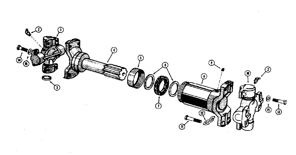 Схема запчастей Case W8B - (190[1]) - A19078 FRONT AXLE DRIVE SHAFT (04) - UNDERCARRIAGE