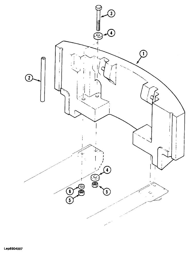 Схема запчастей Case 688 - (9-008) - COUNTERWEIGHT AND ENGINE COMPARTMENT (09) - CHASSIS