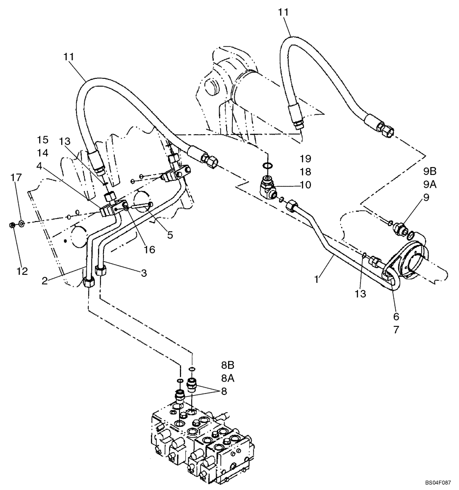 Схема запчастей Case 521D - (08-06A) - HYDRAULICS - LOADER BUCKET (Z BAR LOADER) - IF USED (08) - HYDRAULICS