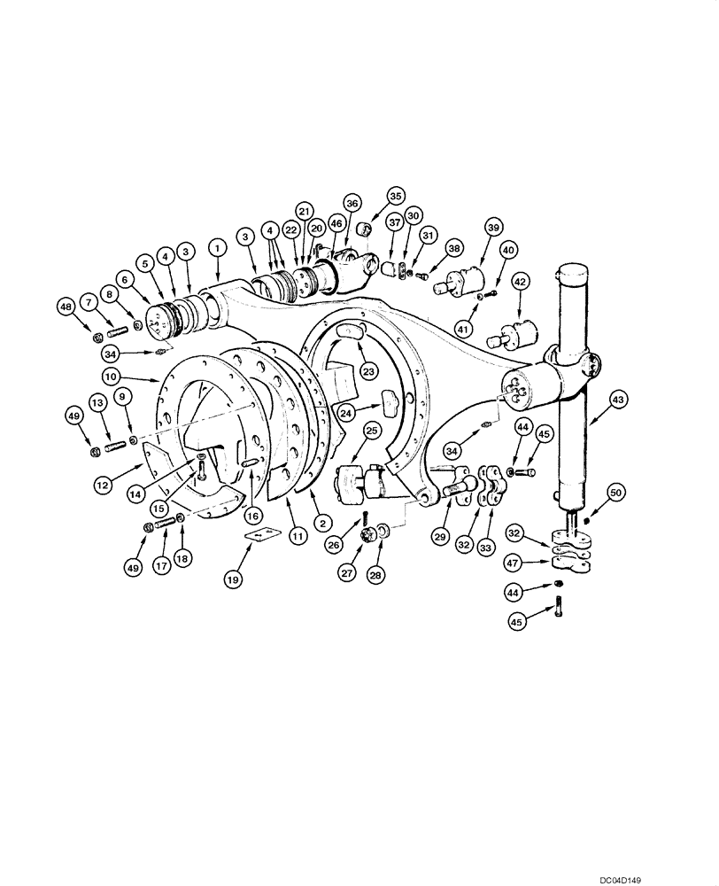 Схема запчастей Case 885 - (08.61[00]) - CYLINDER - SADDLE AND ACTUATING (5 HOLES) (08) - HYDRAULICS