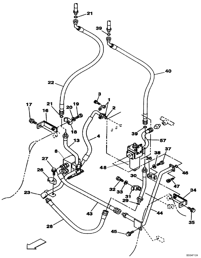 Схема запчастей Case CX160 - (08-46) - HYDRAULICS, AUXILIARY - SINGLE ACTING CIRCUIT, TRIGGER ACTIVATED (DAC0716101 - DAC0716848) (08) - HYDRAULICS