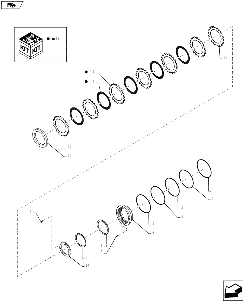 Схема запчастей Case 721F - (33.204.AD[01]) - BRAKES, HUB DISC, FRONT AXLE (33) - BRAKES & CONTROLS