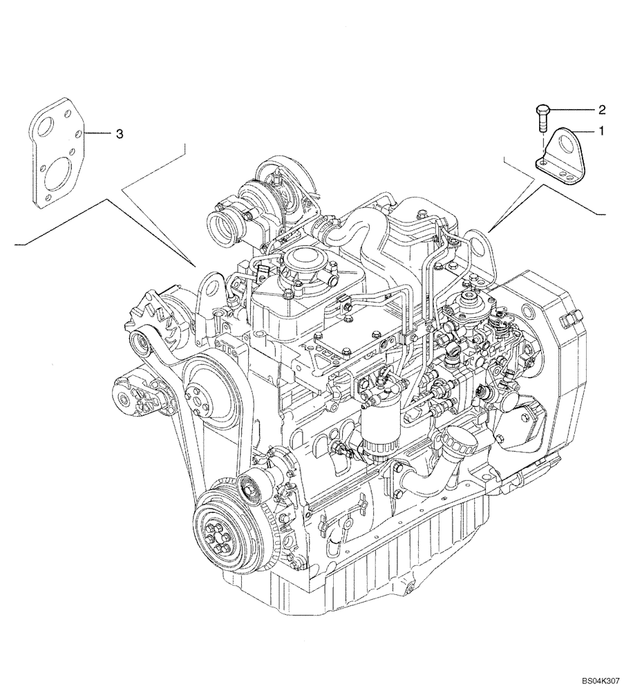 Схема запчастей Case 750K - (02-41) - ENGINE - LIFT HOOK (02) - ENGINE