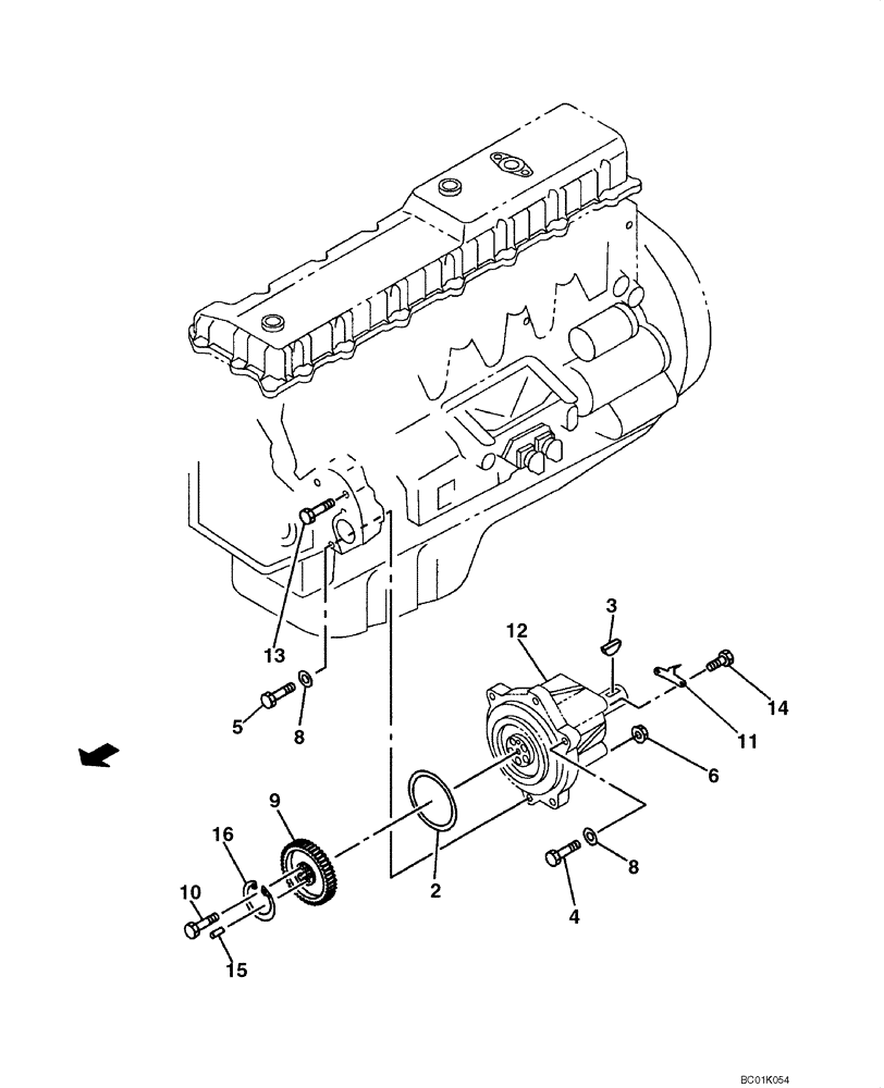 Схема запчастей Case CX800 - (02-29) - AIR COMPRESSOR (02) - ENGINE