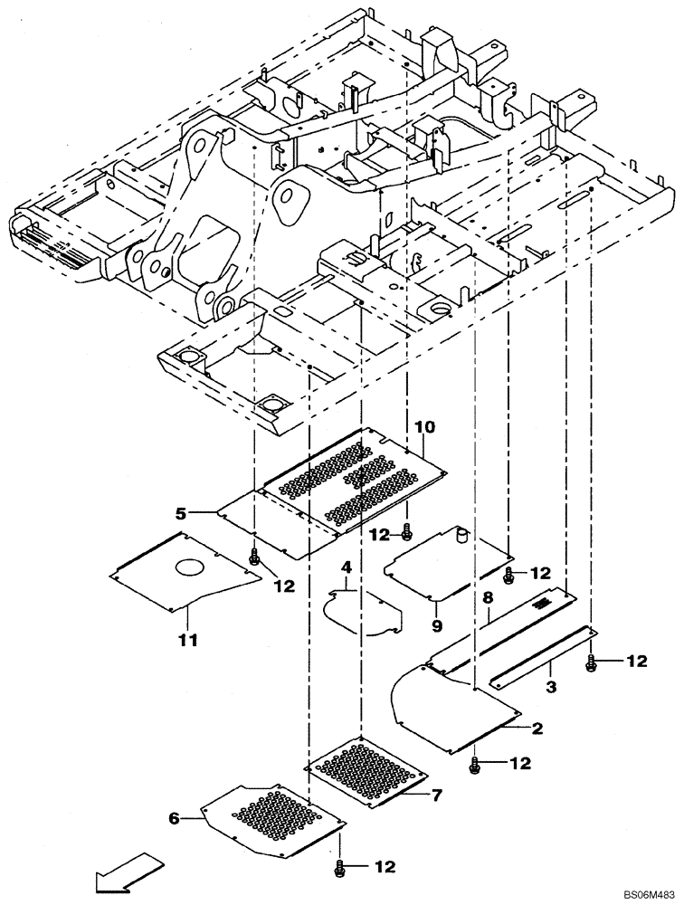 Схема запчастей Case CX240B - (09-03) - TURNTABLE - ACCESS COVERS (09) - CHASSIS/ATTACHMENTS