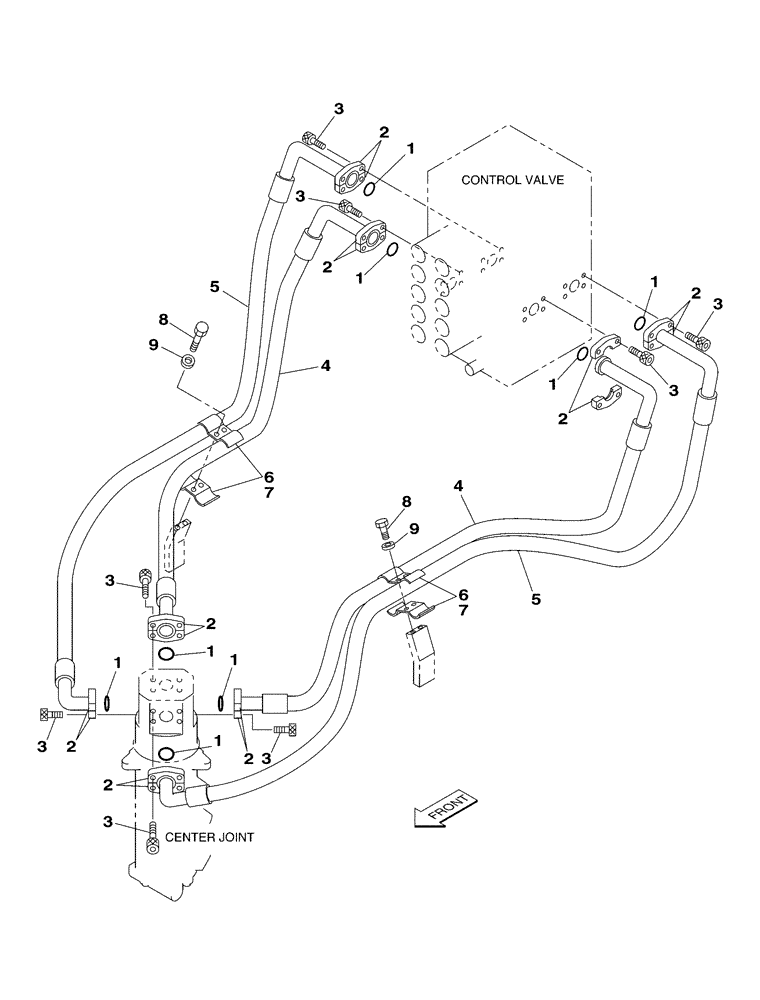 Схема запчастей Case CX350 - (08-039-00[01]) - HYDRAULIC CIRCUIT - TRAVEL (08) - HYDRAULICS