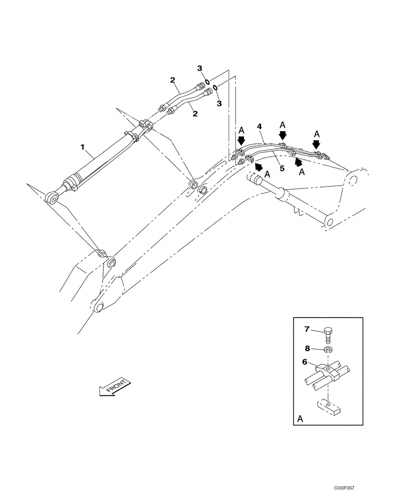 Схема запчастей Case CX160 - (08-14) - HYDRAULICS - ARM CYLINDER, MODELS WITHOUT LOAD HOLD (08) - HYDRAULICS