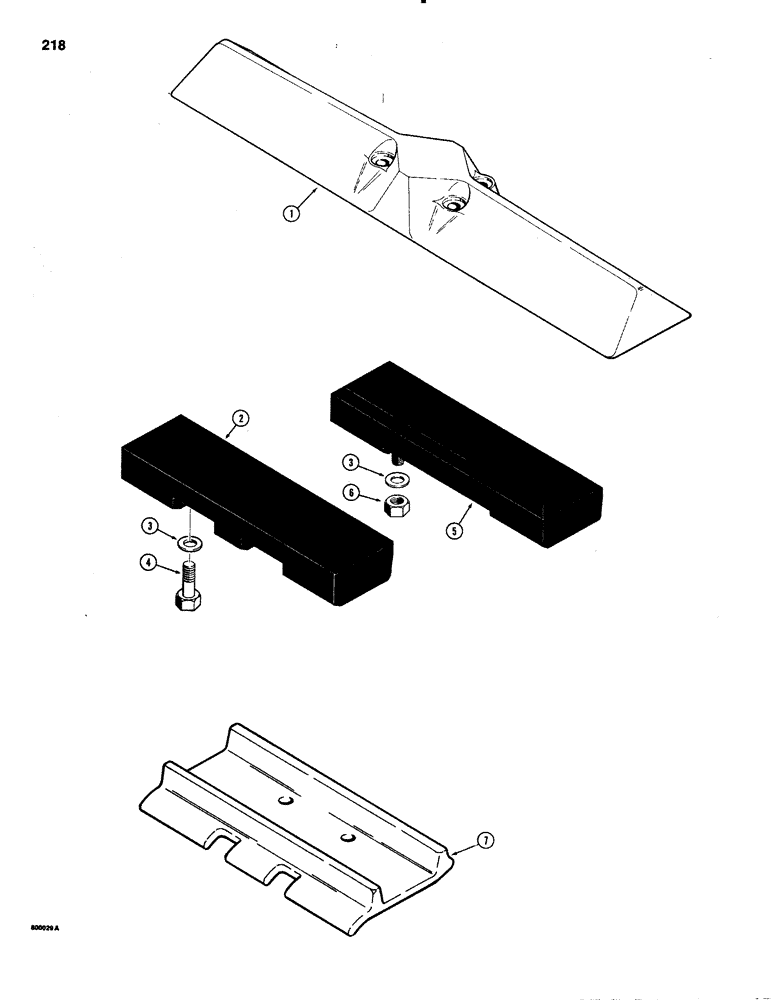 Схема запчастей Case 1150C - (218) - TRACK SHOES, GROUSER - SELF CLEANING (11) - TRACKS/STEERING