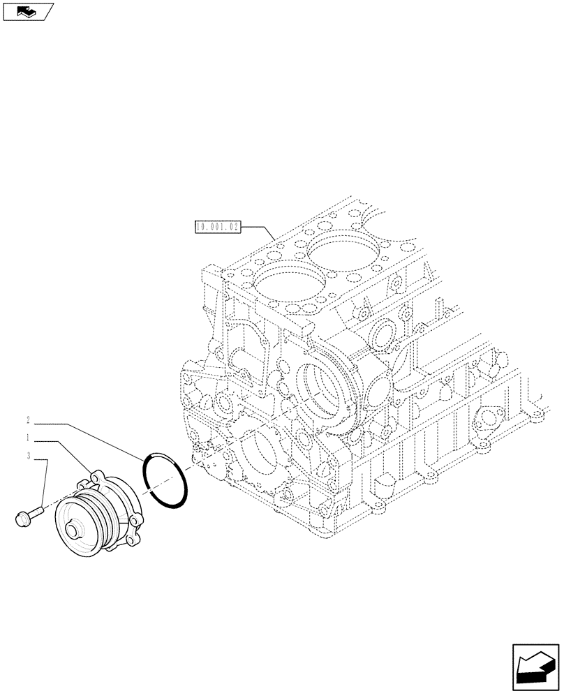 Схема запчастей Case F3AE0684S E914 - (10.402.02) - WATER PUMP & RELATED PARTS (10) - ENGINE